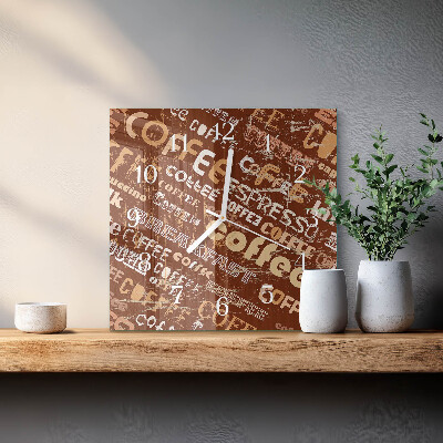 Square wall clock Coffee