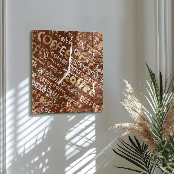 Square wall clock Coffee