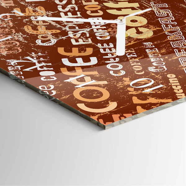 Square wall clock Coffee