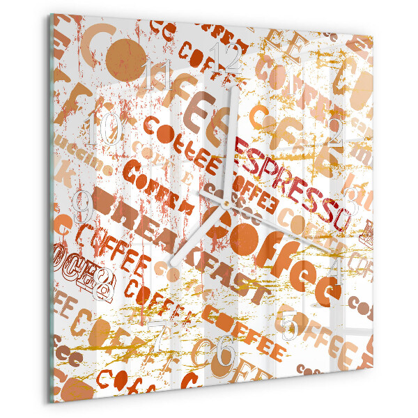 Square wall clock Coffee