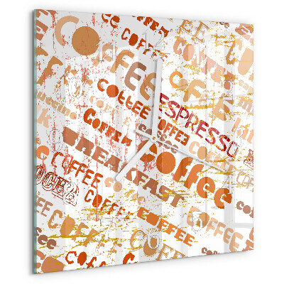 Square wall clock Coffee