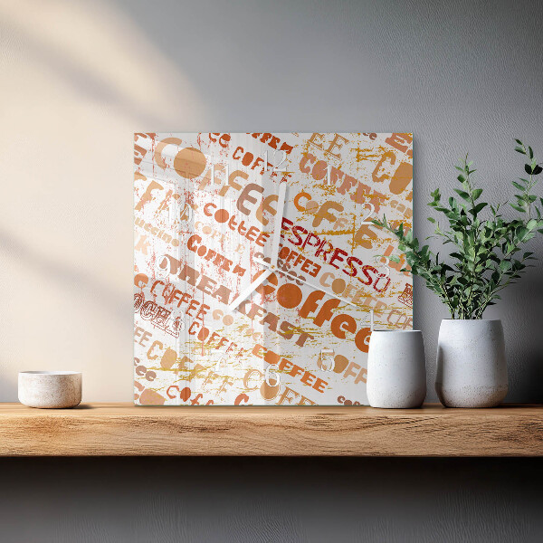Square wall clock Coffee