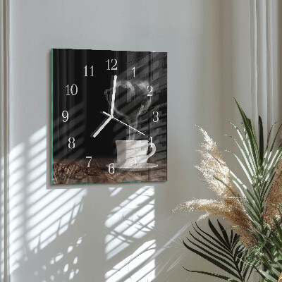 Square wall clock Coffee