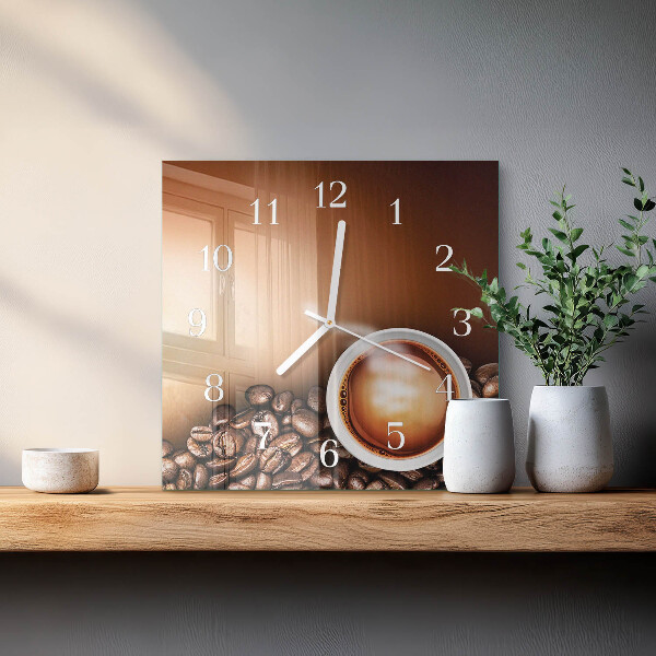 Square wall clock Coffee