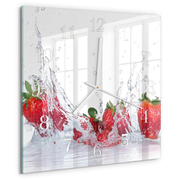 Square wall clock Strawberry