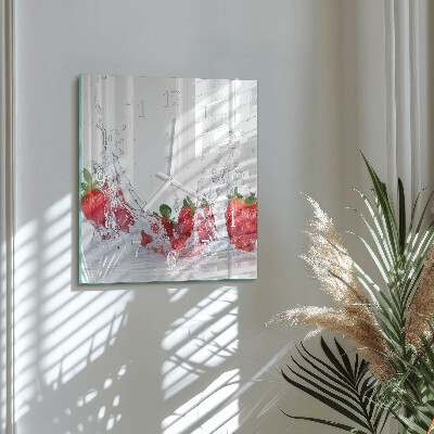 Square wall clock Strawberry