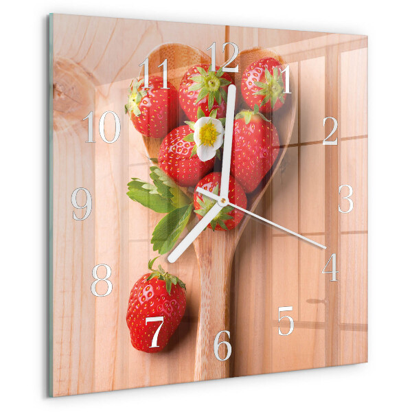Square wall clock Strawberry