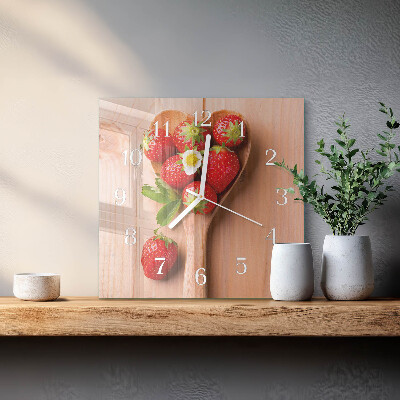 Square wall clock Strawberry