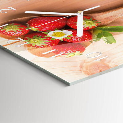 Square wall clock Strawberry