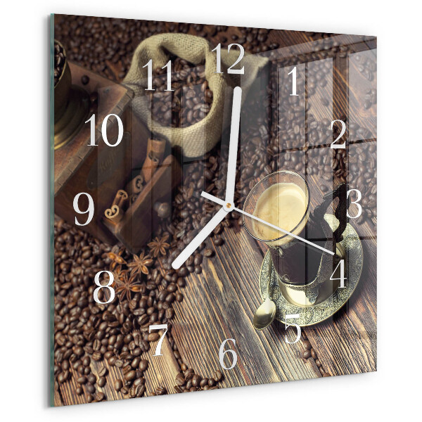 Square wall clock Coffee