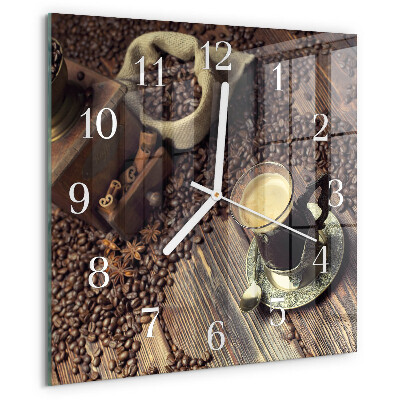 Square wall clock Coffee