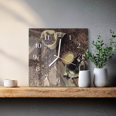 Square wall clock Coffee