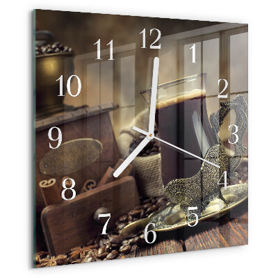 Square wall clock Coffee