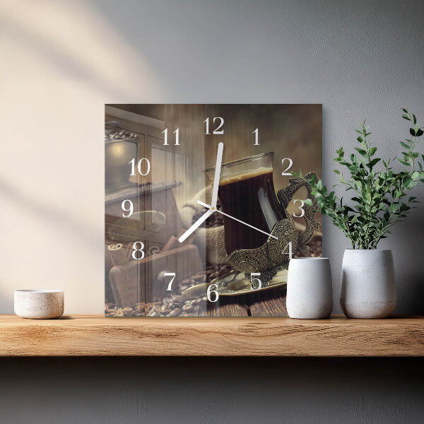 Square wall clock Coffee