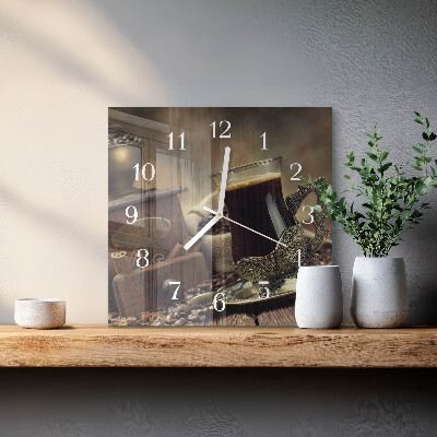 Square wall clock Coffee