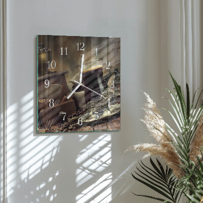 Square wall clock Coffee