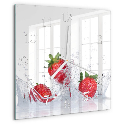Square wall clock Strawberry