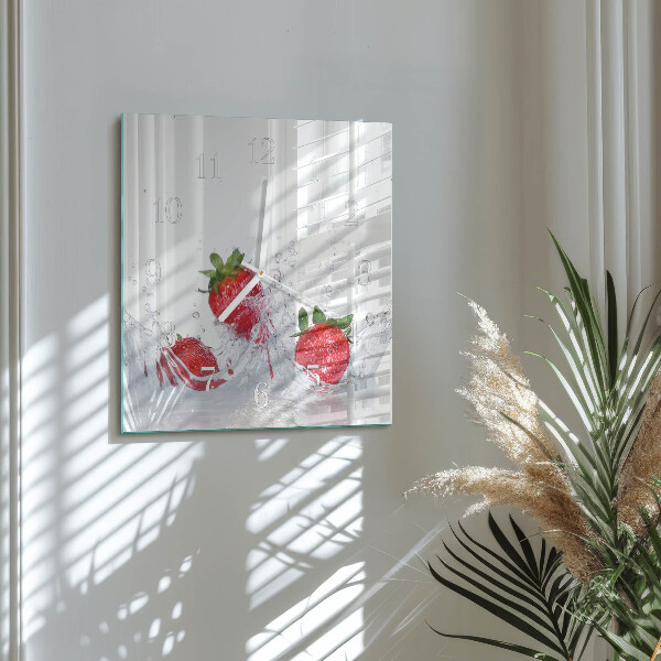 Square wall clock Strawberry