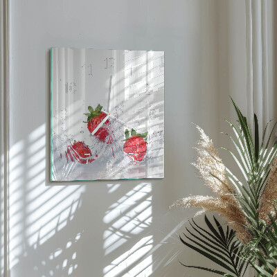 Square wall clock Strawberry