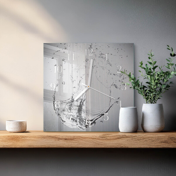 Square wall clock Water