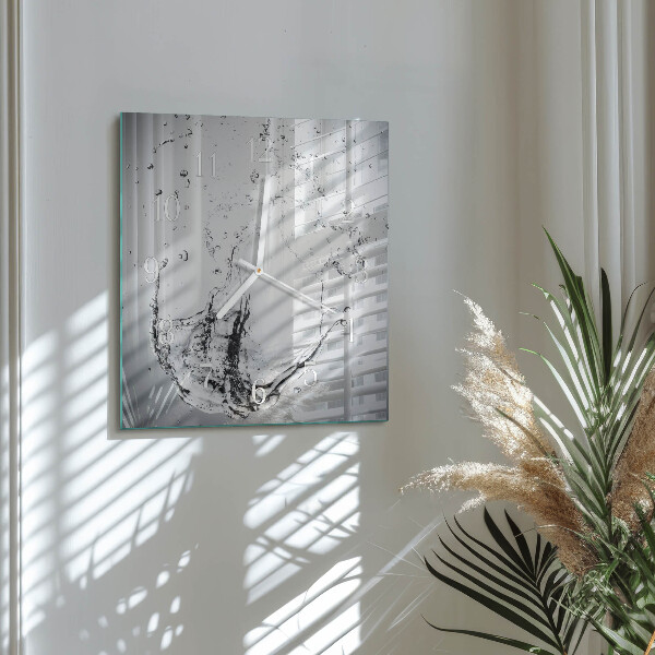 Square wall clock Water