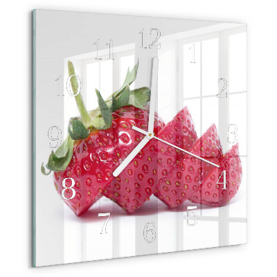 Square wall clock Strawberry