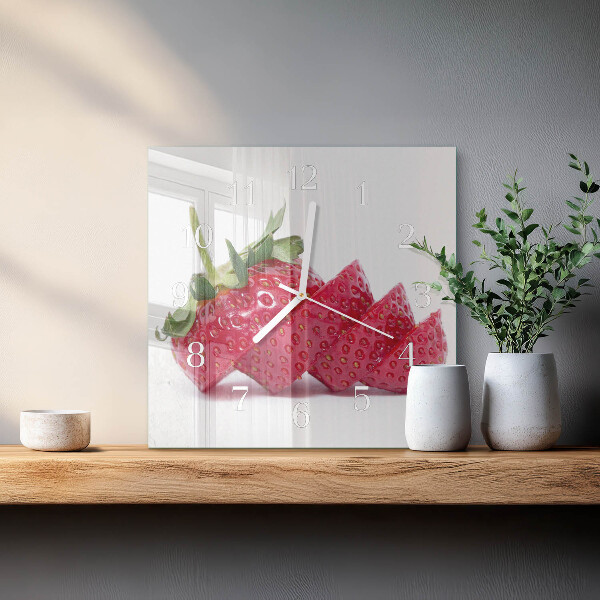 Square wall clock Strawberry