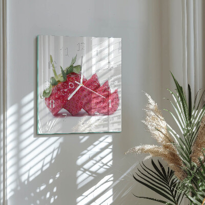 Square wall clock Strawberry