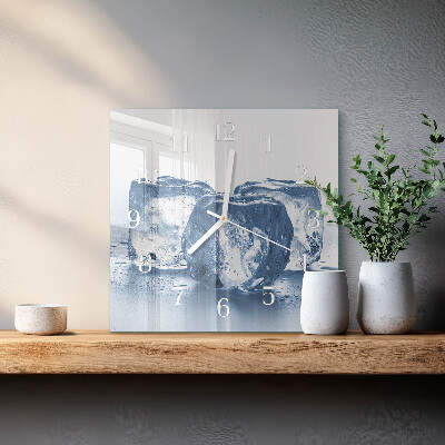 Square wall clock Ice