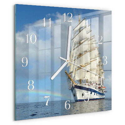 Square wall clock Ship