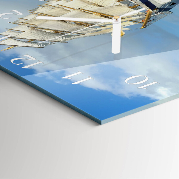 Square wall clock Ship