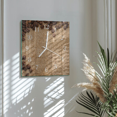 Square wall clock Coffee Beans