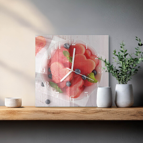 Square wall clock Watermelon Heart