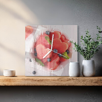 Square wall clock Watermelon Heart