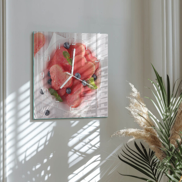 Square wall clock Watermelon Heart