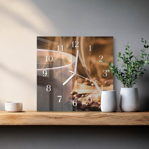 Square wall clock Coffee