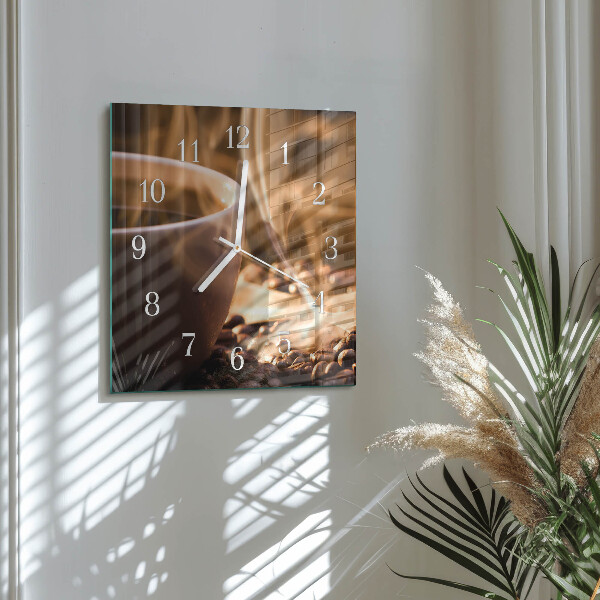 Square wall clock Coffee