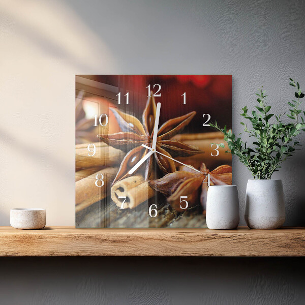 Square wall clock Anise Cinnamon