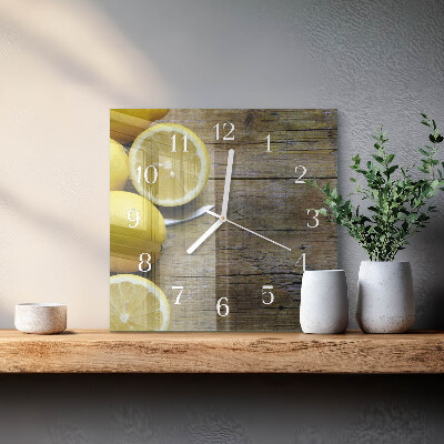 Square wall clock Juicy lemons