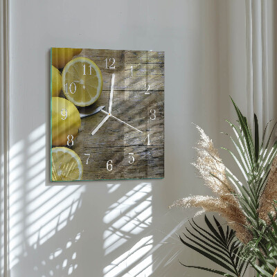 Square wall clock Juicy lemons