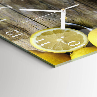 Square wall clock Juicy lemons