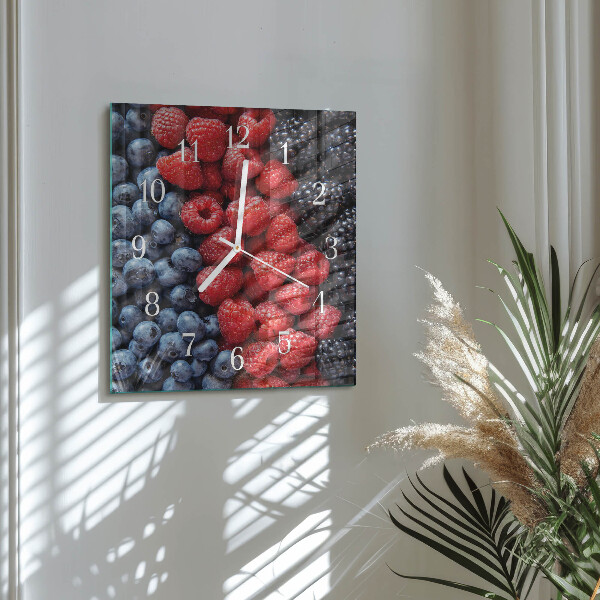 Square wall clock Berries