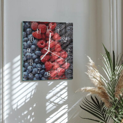 Square wall clock Berries