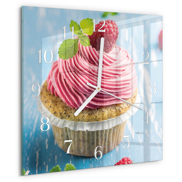 Square wall clock Raspberry muffin
