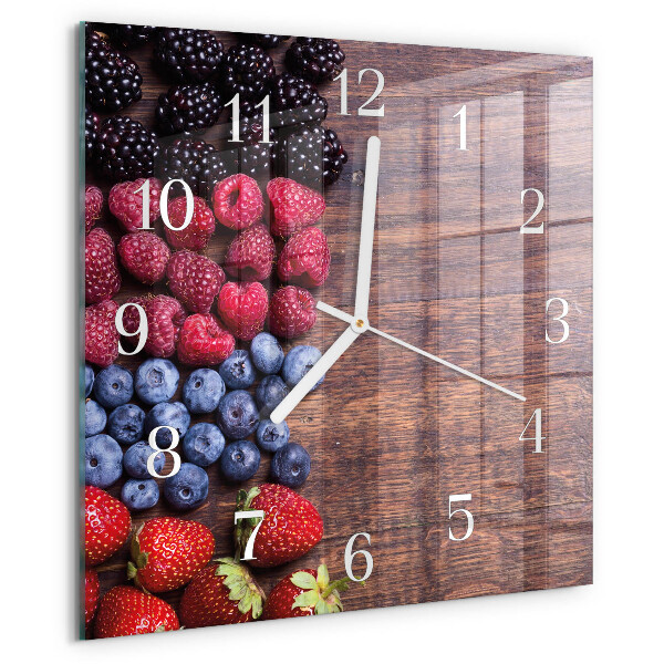 Square wall clock Forest fruits