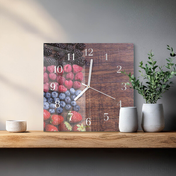 Square wall clock Forest fruits