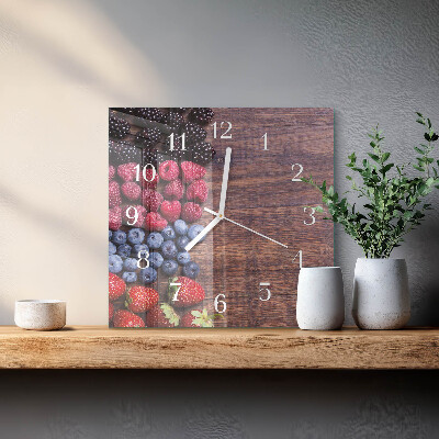 Square wall clock Forest fruits