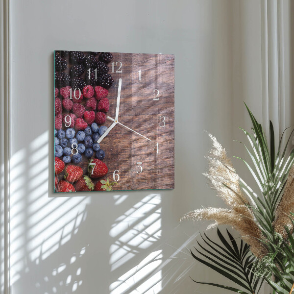 Square wall clock Forest fruits