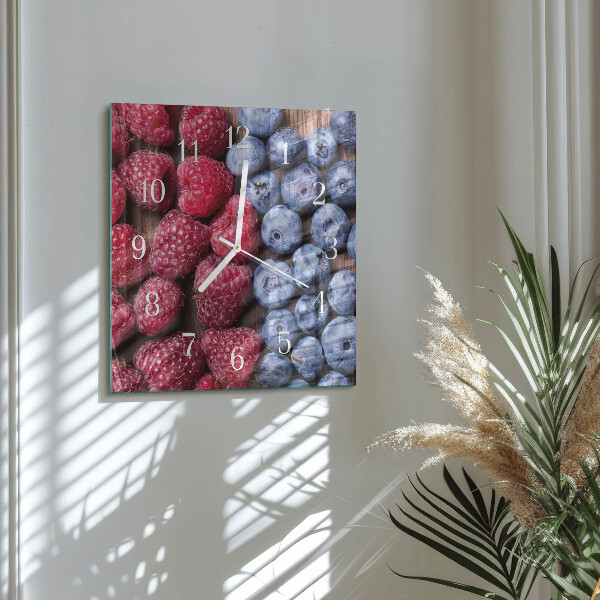 Square wall clock Forest fruits