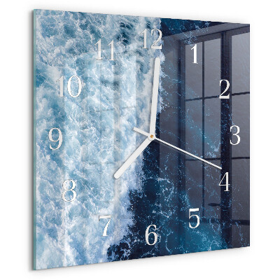 Square wall clock Ocean waves